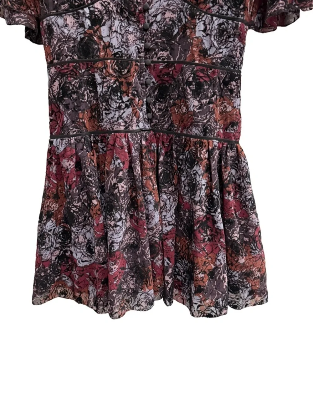 Free People Perfect Dream Dress Black Berry Combo Fit & Flare Size 4